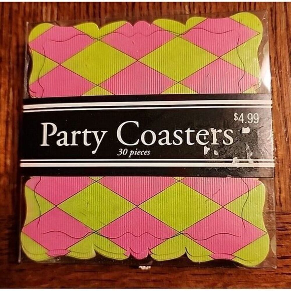 Paper Drink Coasters 30 Pink Green Y2K Set 2001